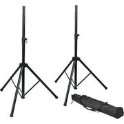 ROK-IT SET OF TWO (2) TRIPOD BASE SPEAKER STANDS WITH ADJUSTABLE HEIGHT TWIST KNOB, SAF