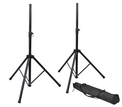 ROK-IT SET OF TWO (2) TRIPOD BASE SPEAKER STANDS WITH ADJUSTABLE HEIGHT TWIST KNOB, SAF