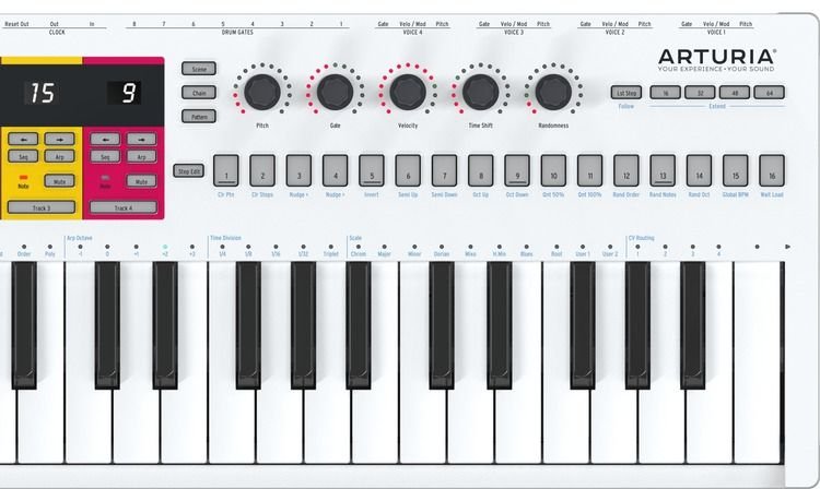 Arturia Keystep PRO Portable Keyboard Controller with 4 Sequencers 4 CV-Gate
