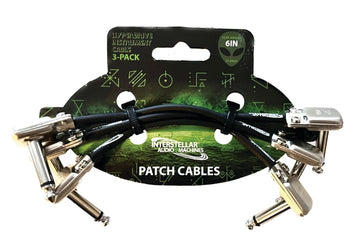 Hyperdrive Premium Instrument Patch Cables – 6 inches (3-Pack) Angle-Angle Connectors